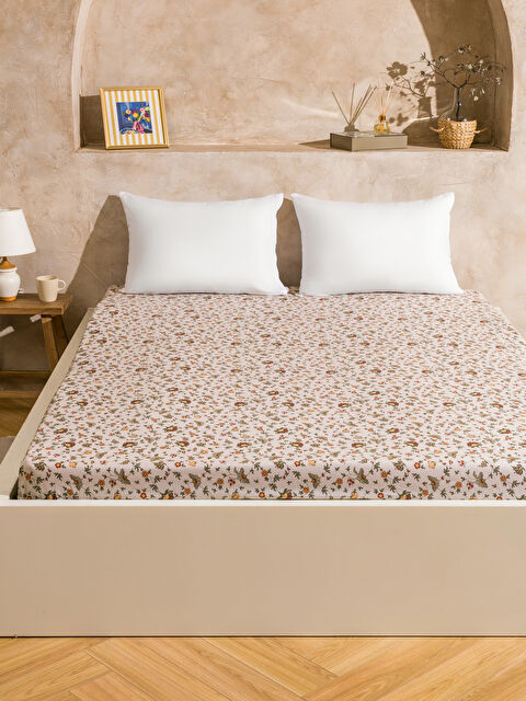 LCW HOME Çiçekli Çift Kişilik Lastikli Çarşaf - W58421Z8-F9C