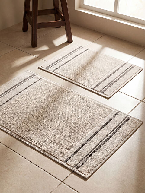 LCW HOME Çizgi Desenli Banyo Paspası 2'li - W5H551Z8-LRA