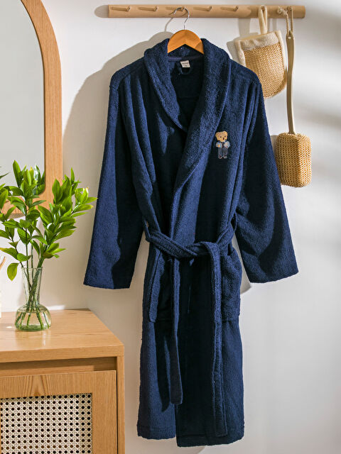 LCW ECO Ayı Teddy Nakışlı Pamuklu Erkek Bornoz - W5HJ65Z8-UDX