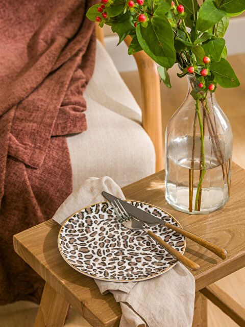 LC WAIKIKI Leopard Patterned Porcelain Cake Plate 19 cm - W5JA63Z8-F9C