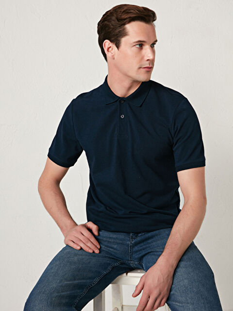 LCWAIKIKI Basic Хлопковая мужская футболка-поло с короткими рукавами - S10204Z8-DWP