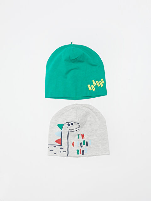 LCW baby Printed Baby Boys' Beanie 2 Pack - S10606Z1-847