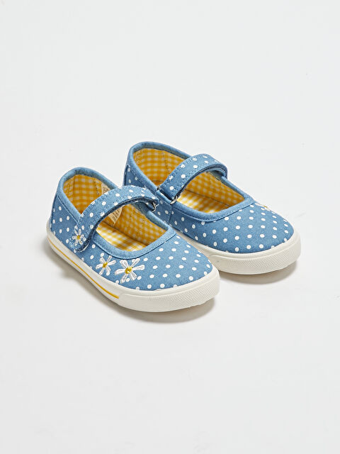 LCW STEPS Flower Embroidered Hook and Loop Baby Girl Ballet - S12118Z1-466