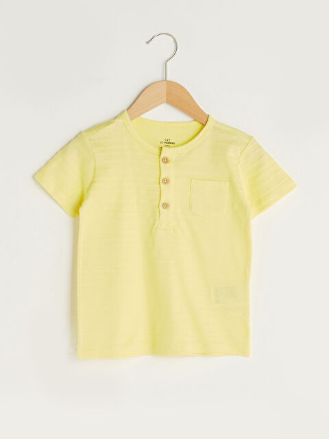 LCW baby Crew Neck Short Sleeve Self-Patterned Cotton Baby Boy T-Shirt - S12413Z1-K5C