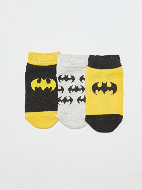 LCW baby Batman Printed Baby Boy Booties Socks 3 Pieces - S14505Z1-CVL