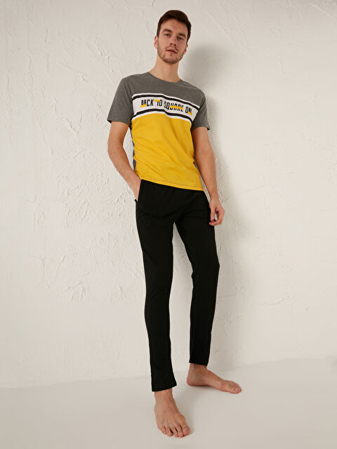 LC WAIKIKI Narrow Mold Printed Men's Pajamas Set - S14866Z8-LAM