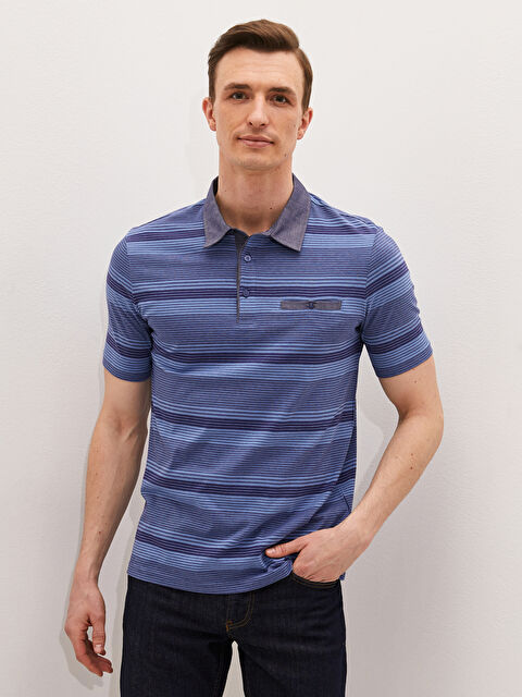 LCWAIKIKI Classic Polo Neck Short Sleeve Striped Jersey Men's T-Shirt - S17329Z8-LEN