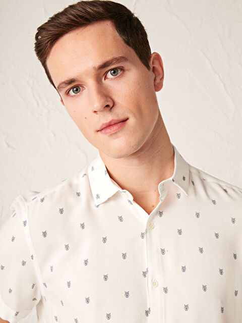 LCW Vision Slim Fit Short Sleeve Shirt - S17536Z8-KE8