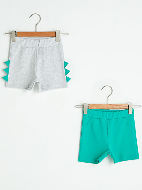 LCW baby Lot de 2 Shorts en Coton pour Garçons Bébé à Taille Élastiquée - S18123Z1-847