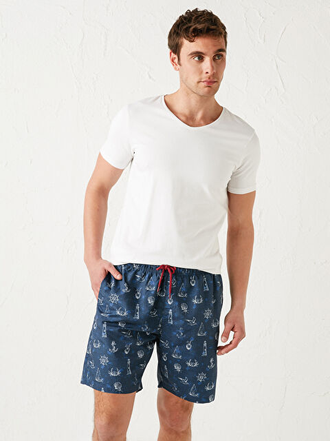 LCW SWIMWEAR شورت سباحة منقوش طول الركبة رجال - S18732Z8-LSJ