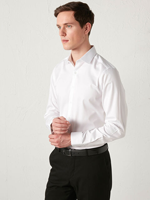 LCW BUSINESS Chemise Popeline Manches Longues Svelte pour Hommes - S1AV66Z8-JYX