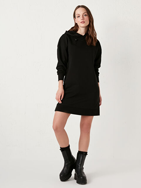 LCW Vision Basic Hooded Sweat Dress - S1BT18Z8-CVL