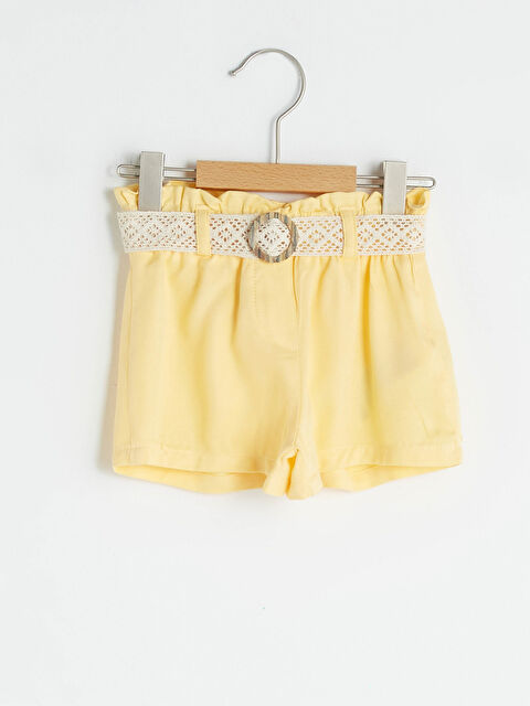 LCW baby Basic Elastic Waistband for Baby Girl Shorts and Belt - S1CC66Z1-FXD
