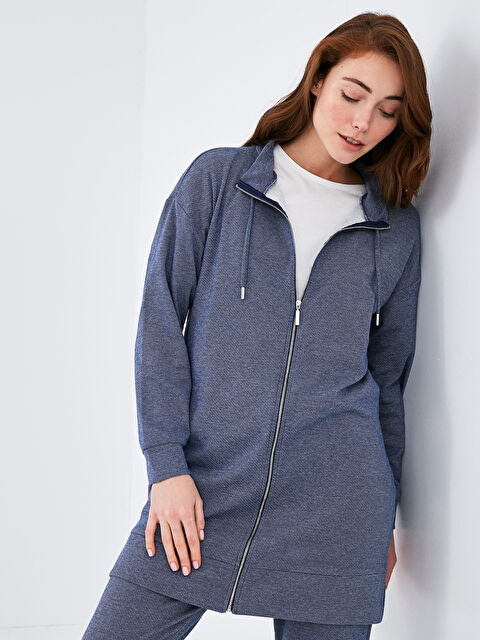 LCWAIKIKI Classic Women's Long Sleeved Cardigan With Stand-up Collar Zipper Closure - S1CH19Z8-QLM