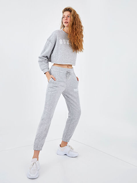 XSIDE Elastic Waist Text Printed Women's Jogger Sweatpants - S1DH11Z8-998