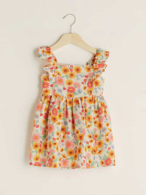 LCW baby Robe Bébé Fille Imprimée à Manches Courtes avec Col Carré - S1DL86Z1-LT4