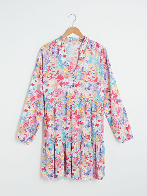 XSIDE Платье из вискозы с узором, с длинным рукавом и вырезом с выемкой для женщин - S1DM84Z8-R91