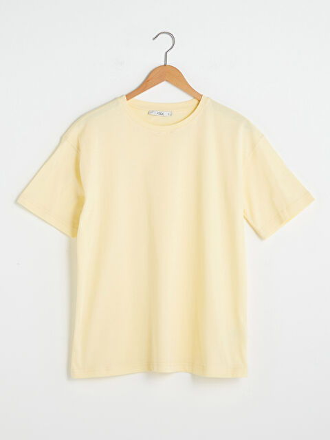 XSIDE Crew Neck Straight Short Sleeve Cotton Women's T-Shirt - S1DP66Z8-FQ0