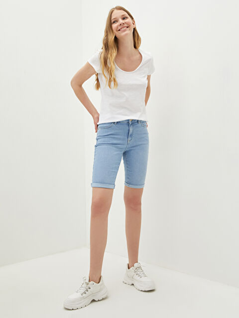 LCW Jeans Cep Detaylı Kadın Rodeo Jean Şort - S1EH51Z8-311