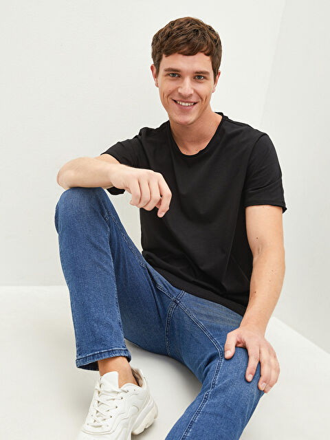 XSIDE Crew Neck Short Sleeve Basic Combed Cotton Men's T-shirt - S1EK60Z8-CVL