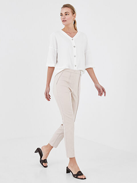 LCWAIKIKI Classic Γυναικείο Παντελόνι Λεπτό Με Ελαστική Μέση - S1ER11Z8-RKE