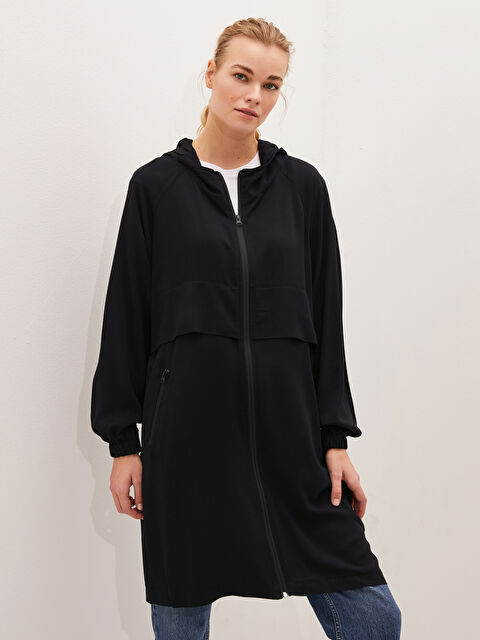 LCWAIKIKI Classic Hooded Regular Pocket Detailed Long Sleeve Women's Coat - S1ET27Z8-CVL