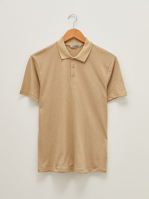 SOUTHBLUE Polo Neck Short Sleeve Linen Men's T-Shirt - S1FB61Z8-GDQ