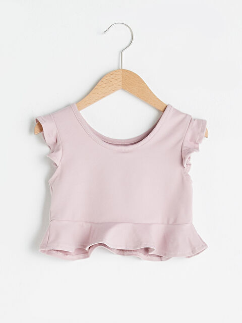 LCW baby تيشيرت بناتي رضع أساسي بأكمام قصيرة ورقبة دائرية - S1FP71Z1-G3K