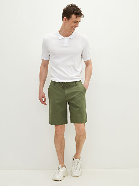 XSIDE Slim Fit Binding Detail Men's Shorts - S1FV15Z8-H70
