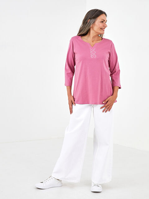 LCW Grace Blouse en Coton Imprimé à Col Roulé pour Femmes - S1G644Z8-GWU