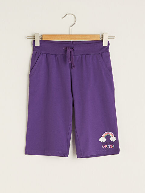 LCW Kids شورت بنات مطبوع بخصر مرن - S1G815Z4-HMG