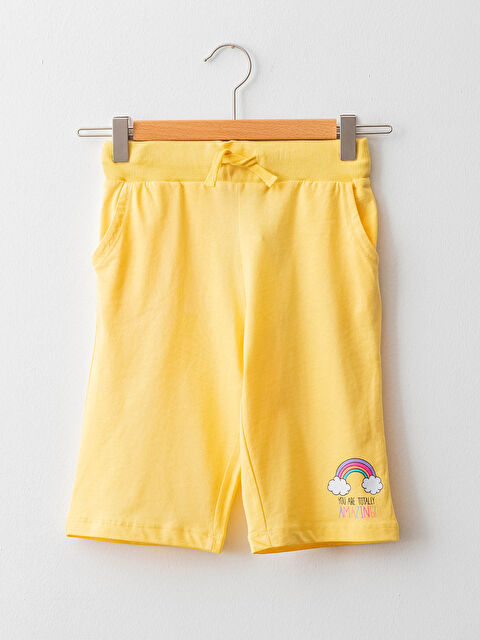 LCW Kids شورت بنات مطبوع بخصر مرن - S1G815Z4-FYP