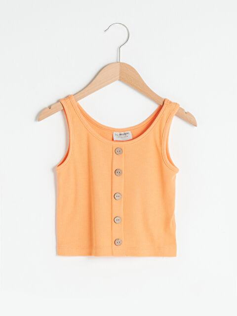 LCW Kids Crew Neck Basic Button Detailed Girl's Undershirt - S1G833Z4-FLS