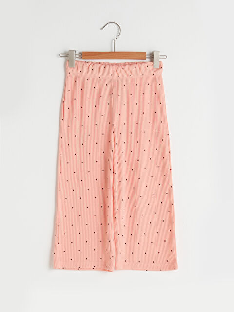 LCW Kids Elastic Waist Polka Dot Wide-leg Girls' Sweatpants - S1G852Z4-LSK