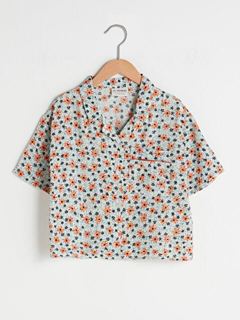 LCW Kids Shirt Collar Patterned Short Sleeve Viscose Shirt - S1G985Z4-LSV