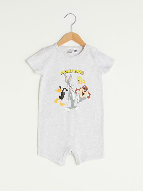 LCW baby سلوبيت قطن مطبوع لوني تونز ياقة دائرية كم قصير للأولاد الرضع - S1GN81Z1-CX8