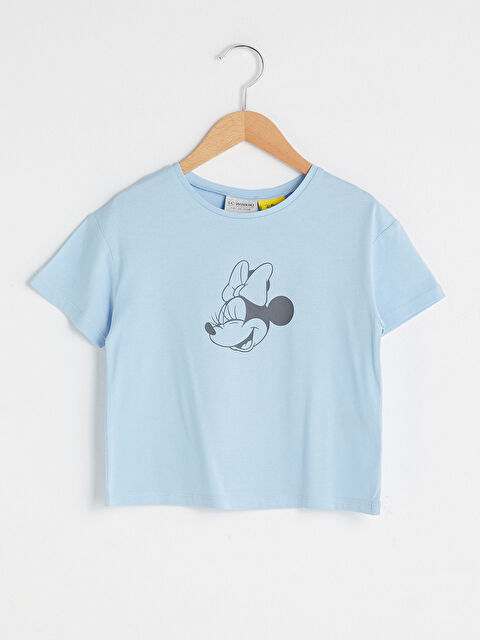 LCW Kids Crew Neck Minnie Mouse Printed Short Sleeve Girls' T-Shirt - S1GQ54Z4-FND