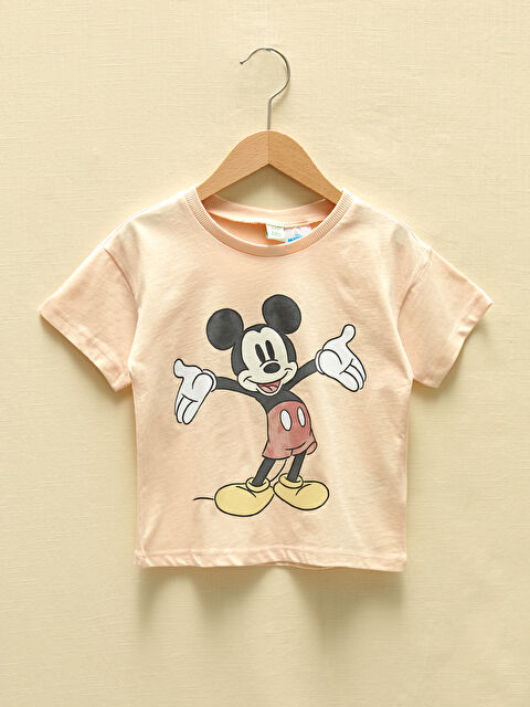 LCW baby Crew Neck Short Sleeve Mickey Mouse Printed Baby Boys' T-Shirt - S1GV37Z1-FTX