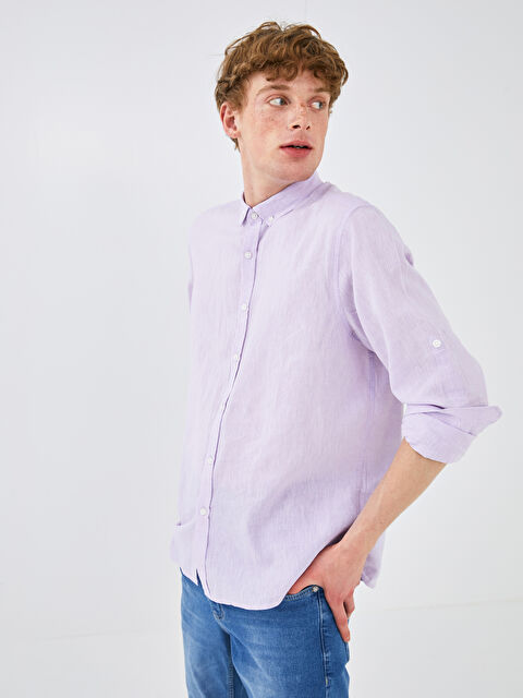 XSIDE Slim Fit Long Sleeve Men's Shirt - S1H449Z8-QHM