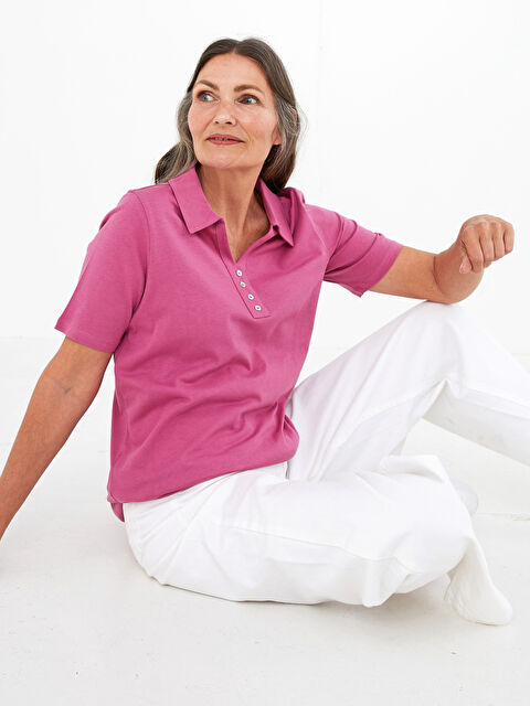 LCW Grace T-shirt pour Femmes à Col roulé avec Détails de Boutons et Manches courtes - S1HA52Z8-GX1