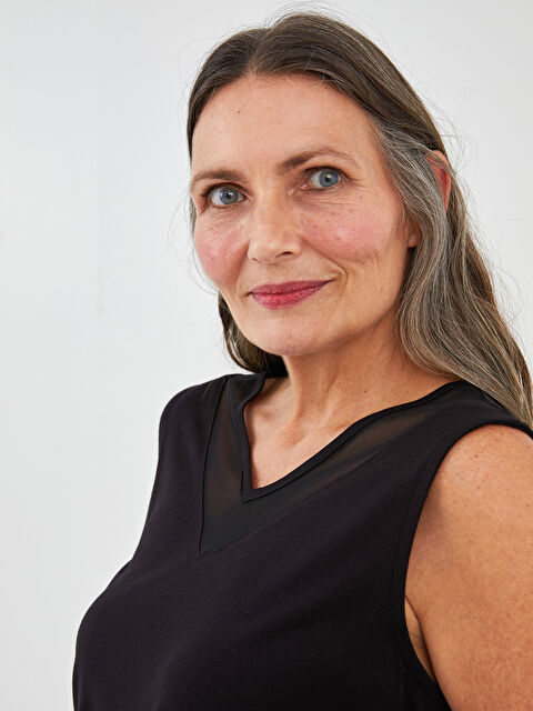 LCW Grace یاخەی V بێ قۆڵ سادە ڤیسکۆز تانکی سەرەوە - ئافرەتان - S1HC74Z8-CVL