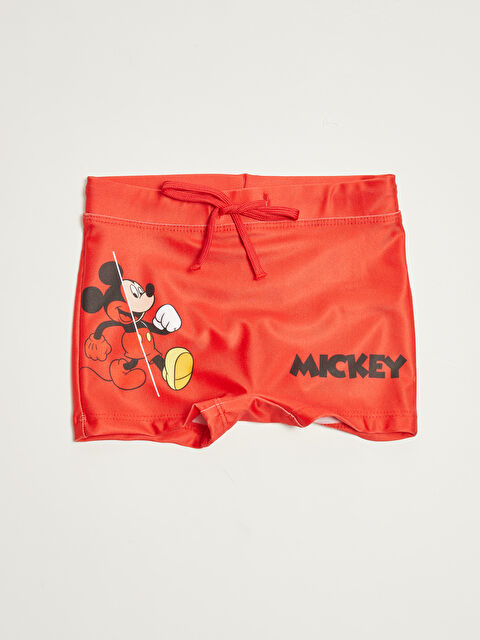 LCW baby Mickey Mouse Printed Stretch Fabric Baby Boy Beach Shorts - S1HF76Z1-HBH
