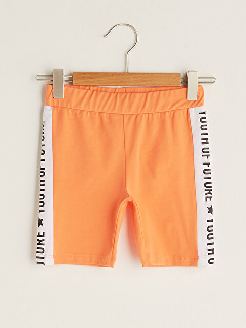 LCW Kids Girl's Short Tights With Elastic Waist And Side Stripes Printed Cotton - S1HJ01Z4-GLB