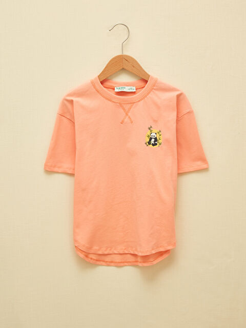 LCW Kids Crew Neck Printed Short Sleeve Girls' T-Shirt - S1HO45Z4-FNG