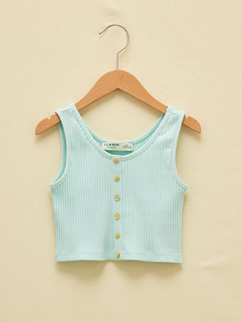 LCW Kids Crew Neck Button Detailed Girl Athlete - S1HP45Z4-FVQ