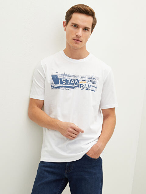 LCWAIKIKI Classic Crew Neck Short Sleeve Printed Combed Cotton Men's T-shirt - S1HS90Z8-Q6K