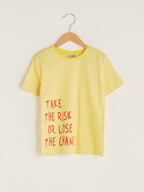 LCW Kids Crew Neck Striped Short Sleeve Boys' T-Shirt - S1I693Z4-LKF