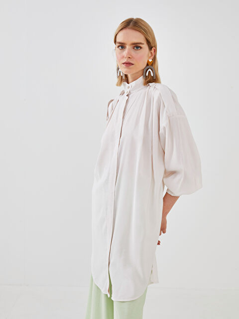 LCWAIKIKI Classic Turtleneck Straight Long Sleeve Poplin Women's Tunic - S1IH01Z8-FX7