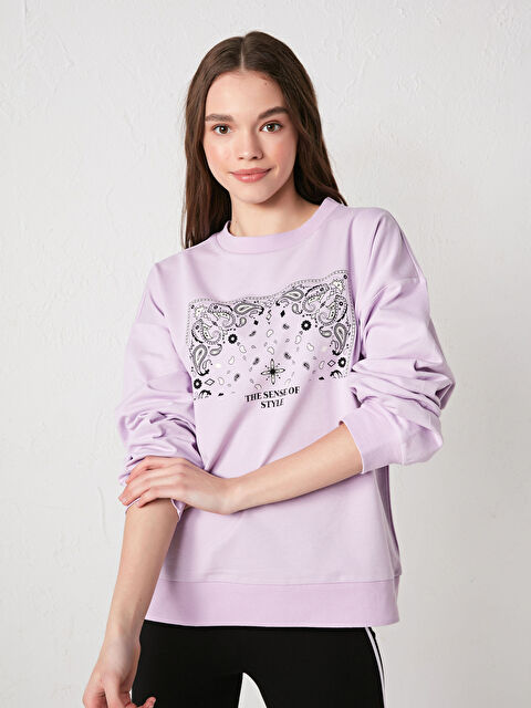 LCW Vision Sweatshirt à Manches Longues Imprimé à Col Rond pour Femmes - S1IY43Z8-G3W