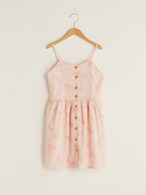 XSIDE Square Neck Patterned Strappy Poplin Girl Dress - S1J127Z4-FXW